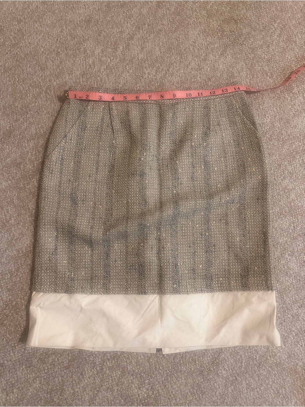 BCBGMaxAzria Tweed Pencil Skirt in Beige and Cream